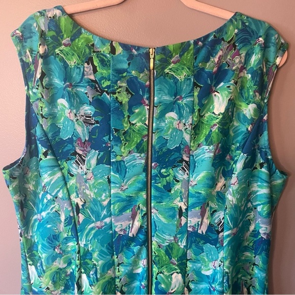 Dress Barn Women's Watercolor Floral Sleeveless Midi Dress Size 18 2X - Picture 6 of 8